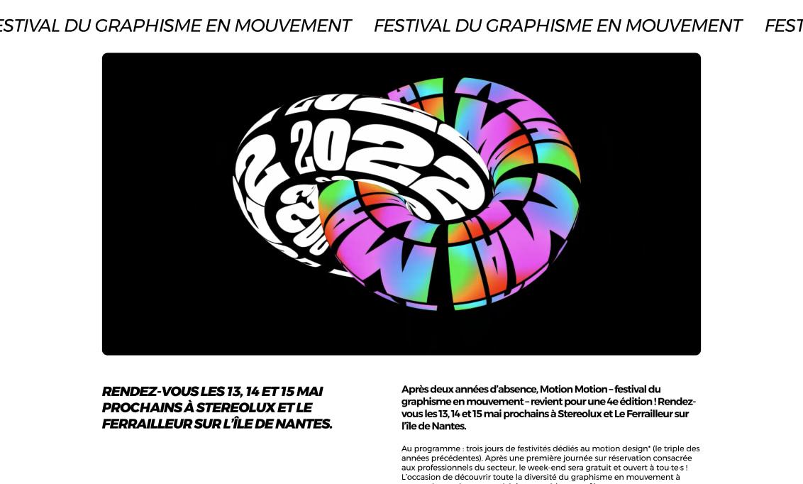 Maquette d'un site performant Motion Motion