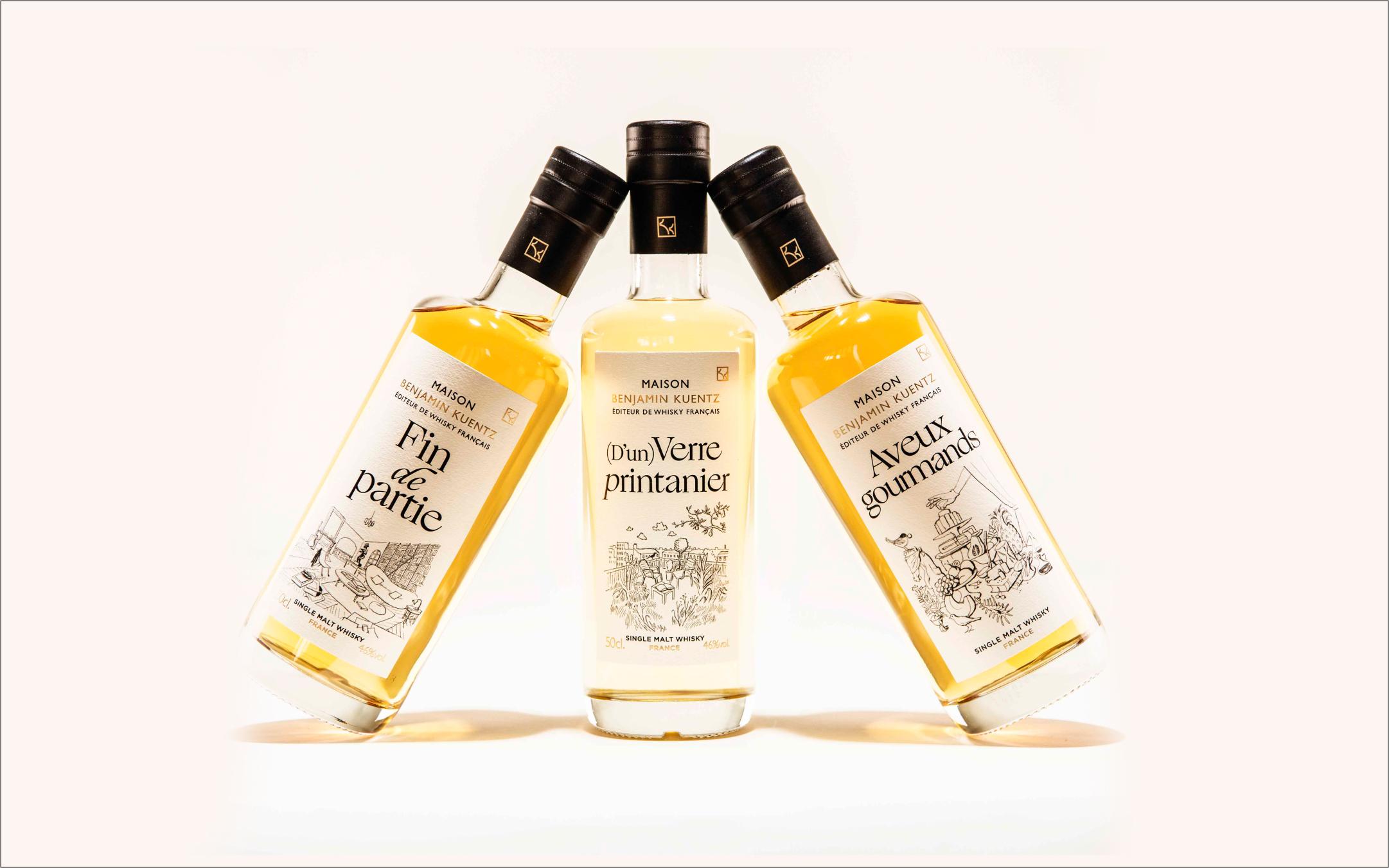 Trois bouteilles de whisky