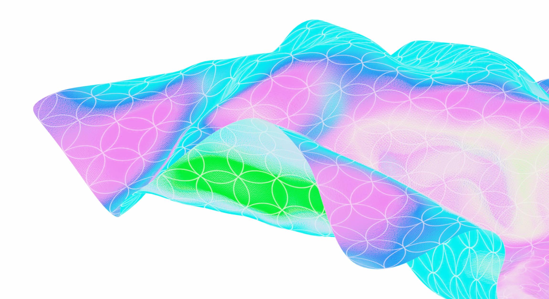 Modèle 3d d'un drap volant