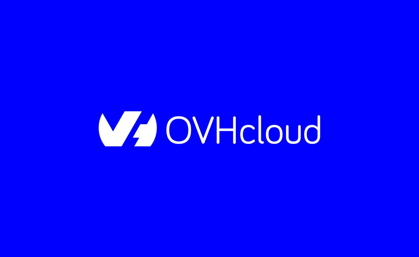 logo hébergeur ovh cloud sur fond bleu